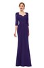 ColsBM Bronte Royal Purple Bridesmaid Dresses Elbow Length Sleeve Pleated Mermaid Zipper Floor Length Glamorous