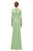 ColsBM Bronte Sage Green Bridesmaid Dresses Elbow Length Sleeve Pleated Mermaid Zipper Floor Length Glamorous