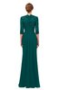 ColsBM Bronte Shaded Spruce Bridesmaid Dresses Elbow Length Sleeve Pleated Mermaid Zipper Floor Length Glamorous