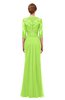 ColsBM Bronte Sharp Green Bridesmaid Dresses Elbow Length Sleeve Pleated Mermaid Zipper Floor Length Glamorous