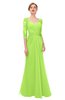 ColsBM Bronte Sharp Green Bridesmaid Dresses Elbow Length Sleeve Pleated Mermaid Zipper Floor Length Glamorous