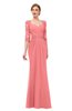 ColsBM Bronte Shell Pink Bridesmaid Dresses Elbow Length Sleeve Pleated Mermaid Zipper Floor Length Glamorous