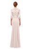 ColsBM Bronte Silver Peony Bridesmaid Dresses Elbow Length Sleeve Pleated Mermaid Zipper Floor Length Glamorous