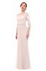 ColsBM Bronte Silver Peony Bridesmaid Dresses Elbow Length Sleeve Pleated Mermaid Zipper Floor Length Glamorous