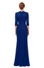 ColsBM Bronte Sodalite Blue Bridesmaid Dresses Elbow Length Sleeve Pleated Mermaid Zipper Floor Length Glamorous