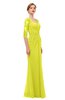 ColsBM Bronte Sulphur Spring Bridesmaid Dresses Elbow Length Sleeve Pleated Mermaid Zipper Floor Length Glamorous