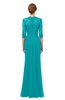 ColsBM Bronte Teal Bridesmaid Dresses Elbow Length Sleeve Pleated Mermaid Zipper Floor Length Glamorous