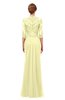 ColsBM Bronte Wax Yellow Bridesmaid Dresses Elbow Length Sleeve Pleated Mermaid Zipper Floor Length Glamorous