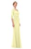 ColsBM Bronte Wax Yellow Bridesmaid Dresses Elbow Length Sleeve Pleated Mermaid Zipper Floor Length Glamorous