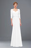 ColsBM Bronte White Bridesmaid Dresses Elbow Length Sleeve Pleated Mermaid Zipper Floor Length Glamorous