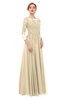 ColsBM Dixie Angora Bridesmaid Dresses Lace Zip up Mature Floor Length Bateau Three-fourths Length Sleeve