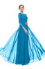 ColsBM Dixie Blithe Bridesmaid Dresses Lace Zip up Mature Floor Length Bateau Three-fourths Length Sleeve