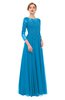 ColsBM Dixie Blithe Bridesmaid Dresses Lace Zip up Mature Floor Length Bateau Three-fourths Length Sleeve