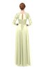 ColsBM Dixie Cream Bridesmaid Dresses Lace Zip up Mature Floor Length Bateau Three-fourths Length Sleeve