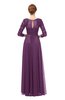 ColsBM Dixie Dahlia Bridesmaid Dresses Lace Zip up Mature Floor Length Bateau Three-fourths Length Sleeve
