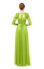 ColsBM Dixie Green Glow Bridesmaid Dresses Lace Zip up Mature Floor Length Bateau Three-fourths Length Sleeve
