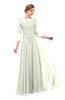 ColsBM Dixie Ivory Bridesmaid Dresses Lace Zip up Mature Floor Length Bateau Three-fourths Length Sleeve