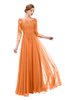 ColsBM Dixie Mango Bridesmaid Dresses Lace Zip up Mature Floor Length Bateau Three-fourths Length Sleeve