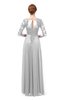 ColsBM Dixie Nimbus Cloud Bridesmaid Dresses Lace Zip up Mature Floor Length Bateau Three-fourths Length Sleeve