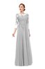ColsBM Dixie Nimbus Cloud Bridesmaid Dresses Lace Zip up Mature Floor Length Bateau Three-fourths Length Sleeve