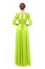 ColsBM Dixie Sharp Green Bridesmaid Dresses Lace Zip up Mature Floor Length Bateau Three-fourths Length Sleeve
