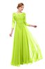 ColsBM Dixie Sharp Green Bridesmaid Dresses Lace Zip up Mature Floor Length Bateau Three-fourths Length Sleeve