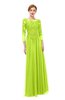 ColsBM Dixie Sharp Green Bridesmaid Dresses Lace Zip up Mature Floor Length Bateau Three-fourths Length Sleeve