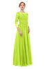 ColsBM Dixie Sharp Green Bridesmaid Dresses Lace Zip up Mature Floor Length Bateau Three-fourths Length Sleeve