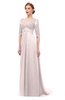 ColsBM Harper Angel Wing Bridesmaid Dresses Half Backless Elbow Length Sleeve Mature Sweep Train A-line V-neck