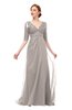ColsBM Harper Fawn Bridesmaid Dresses Half Backless Elbow Length Sleeve Mature Sweep Train A-line V-neck