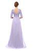 ColsBM Harper Pastel Lilac Bridesmaid Dresses Half Backless Elbow Length Sleeve Mature Sweep Train A-line V-neck