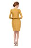 ColsBM Demi Apricot Bridesmaid Dresses Knee Length Elegant Strapless Half Length Sleeve Sash Sheath