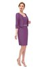 ColsBM Demi Argyle Purple Bridesmaid Dresses Knee Length Elegant Strapless Half Length Sleeve Sash Sheath