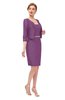 ColsBM Demi Argyle Purple Bridesmaid Dresses Knee Length Elegant Strapless Half Length Sleeve Sash Sheath