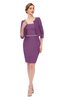 ColsBM Demi Argyle Purple Bridesmaid Dresses Knee Length Elegant Strapless Half Length Sleeve Sash Sheath
