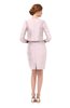 ColsBM Demi Blush Bridesmaid Dresses Knee Length Elegant Strapless Half Length Sleeve Sash Sheath