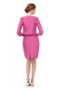 ColsBM Demi Carnation Pink Bridesmaid Dresses Knee Length Elegant Strapless Half Length Sleeve Sash Sheath