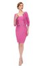 ColsBM Demi Carnation Pink Bridesmaid Dresses Knee Length Elegant Strapless Half Length Sleeve Sash Sheath