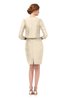 ColsBM Demi Cornhusk Bridesmaid Dresses Knee Length Elegant Strapless Half Length Sleeve Sash Sheath