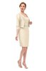 ColsBM Demi Cornhusk Bridesmaid Dresses Knee Length Elegant Strapless Half Length Sleeve Sash Sheath