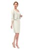 ColsBM Demi Cream Bridesmaid Dresses Knee Length Elegant Strapless Half Length Sleeve Sash Sheath