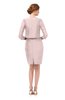 ColsBM Demi Crystal Pink Bridesmaid Dresses Knee Length Elegant Strapless Half Length Sleeve Sash Sheath