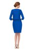 ColsBM Demi Electric Blue Bridesmaid Dresses Knee Length Elegant Strapless Half Length Sleeve Sash Sheath