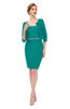 ColsBM Demi Emerald Green Bridesmaid Dresses Knee Length Elegant Strapless Half Length Sleeve Sash Sheath