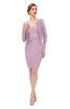 ColsBM Demi Fragrant Lilac Bridesmaid Dresses Knee Length Elegant Strapless Half Length Sleeve Sash Sheath