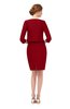 ColsBM Demi Haute Red Bridesmaid Dresses Knee Length Elegant Strapless Half Length Sleeve Sash Sheath