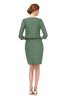 ColsBM Demi Hedge Green Bridesmaid Dresses Knee Length Elegant Strapless Half Length Sleeve Sash Sheath