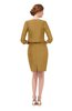 ColsBM Demi Honey Mustard Bridesmaid Dresses Knee Length Elegant Strapless Half Length Sleeve Sash Sheath