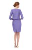 ColsBM Demi Lapis Purple Bridesmaid Dresses Knee Length Elegant Strapless Half Length Sleeve Sash Sheath