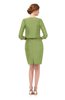 ColsBM Demi Leaf Green Bridesmaid Dresses Knee Length Elegant Strapless Half Length Sleeve Sash Sheath